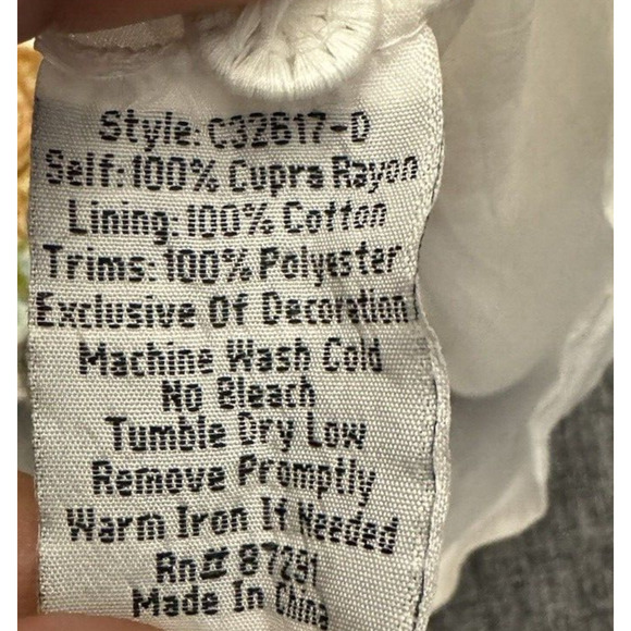 Johnny Was White Embroidered Floral Dress Size S Cupra Rayon Button Down - Picture 6 of 7